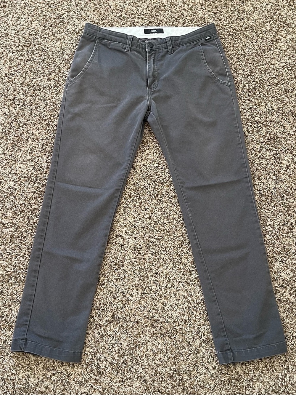 Vans Authentic Chino Stretch Pants Asphalt Gray Men's Size 34 Reg Retro Y2K 90s